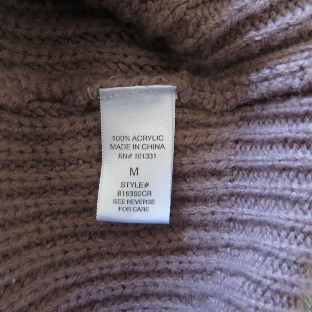 Charlotte Russe Lace-up Back Sweater V-Neck Dusty Mauve M Boho GUC - Picture 8 of 9